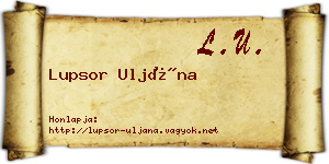 Lupsor Uljána névjegykártya